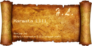 Harmata Lili névjegykártya